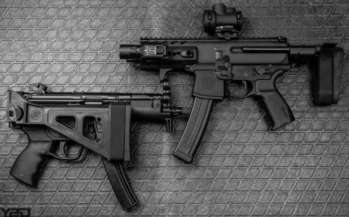 Which 9MM platform would you prefer?  The Sigsauer MPX (top) or a Zenith Firearms MP5 clone.