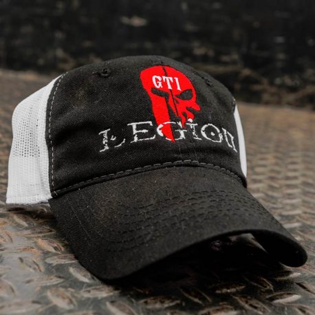 GTI Legion Hat black front with white mesh back
