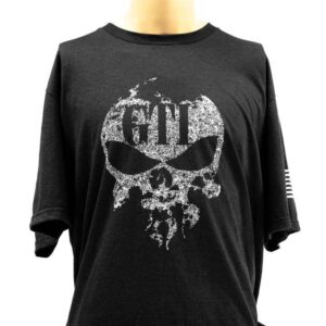 T Shirt Black GTI Skull Flag Front