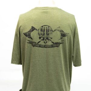 T Shirt Military Green GTI Skull Broadaxe Back