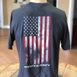 Charcoal Gray Shirt GTI Corp Flag Back